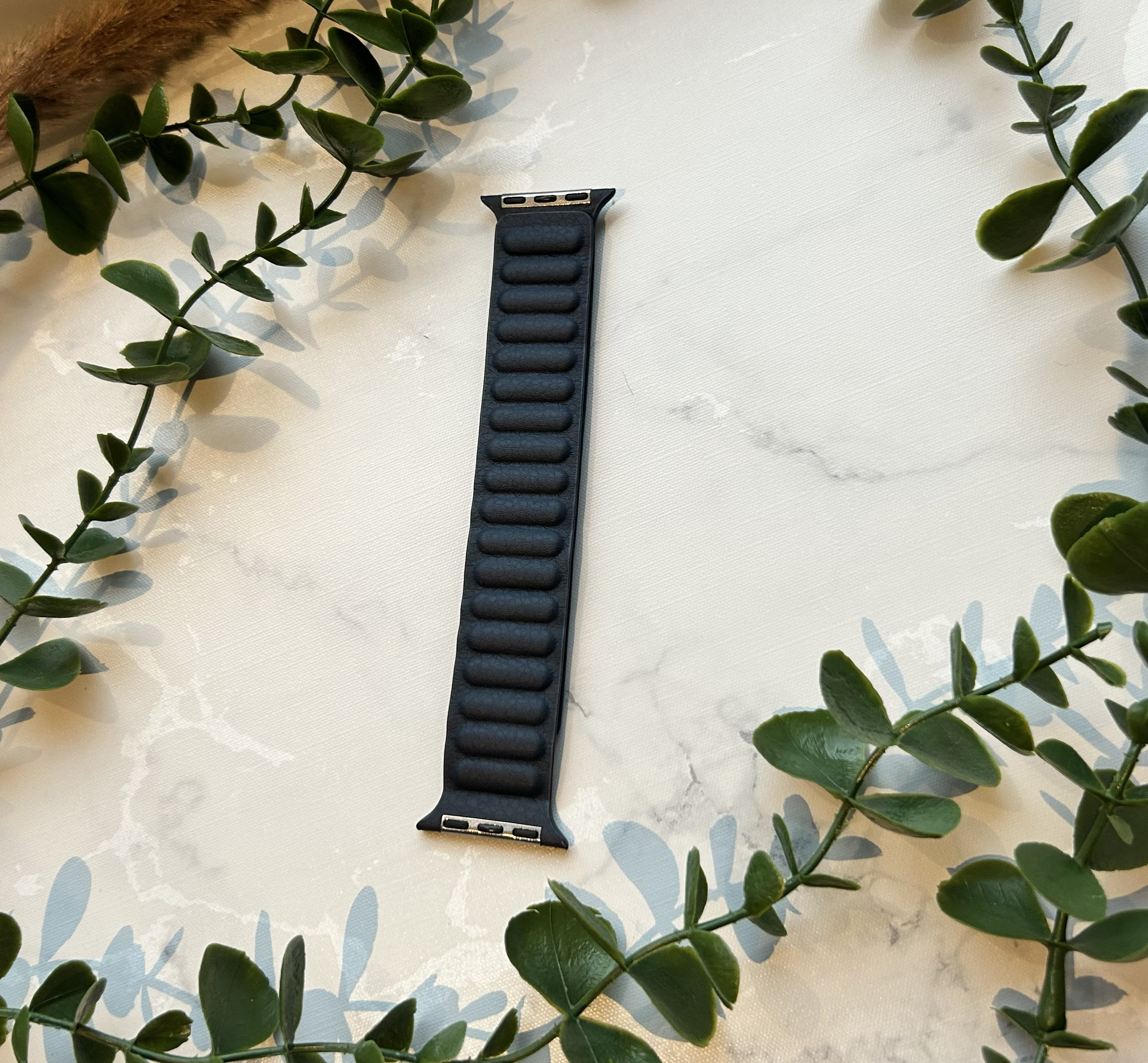Cinturino singolo in pelle per Apple Watch - blu scuro