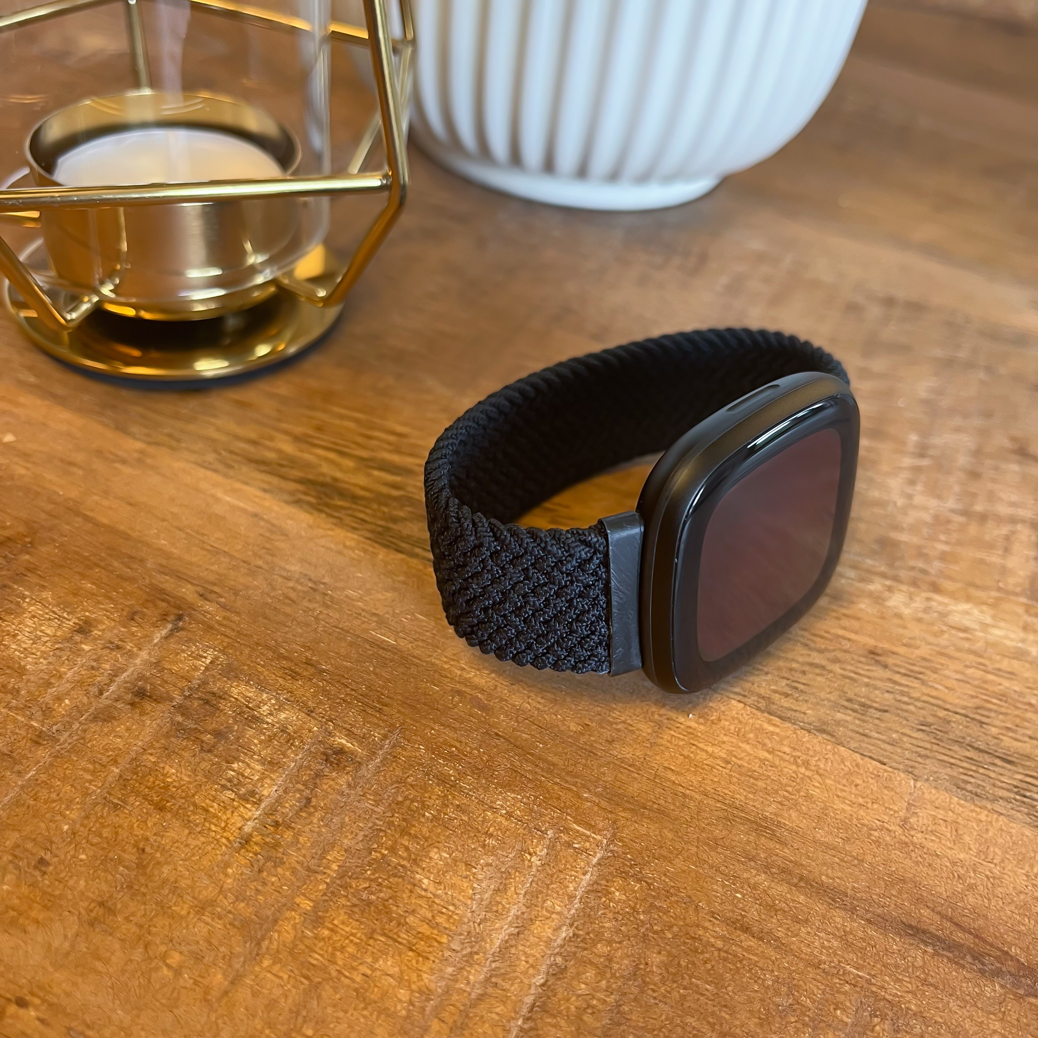 Cinturino Solo intrecciato in nylon per Fitbit Versa 3 / Sense - antracite