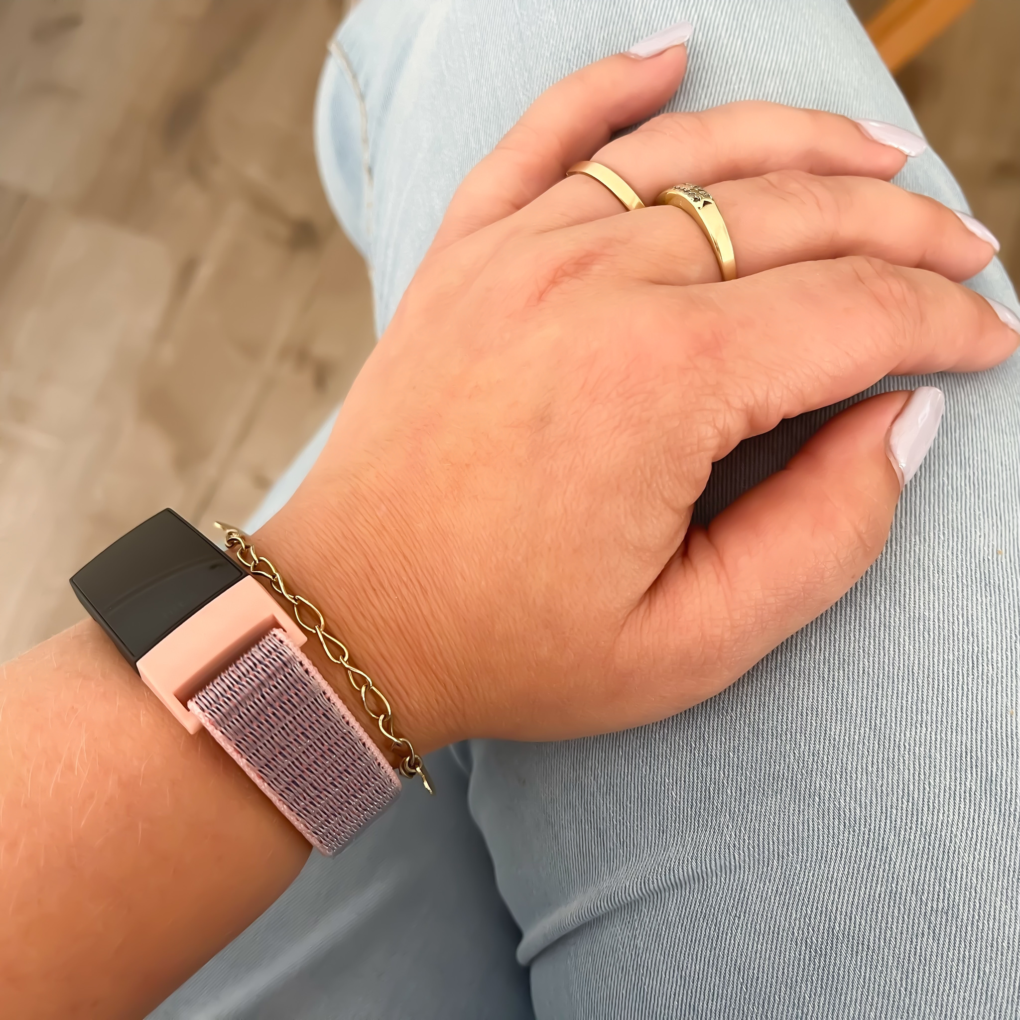 Cinturino in nylon per Fitbit Charge 3 & 4 - sabbia rosa