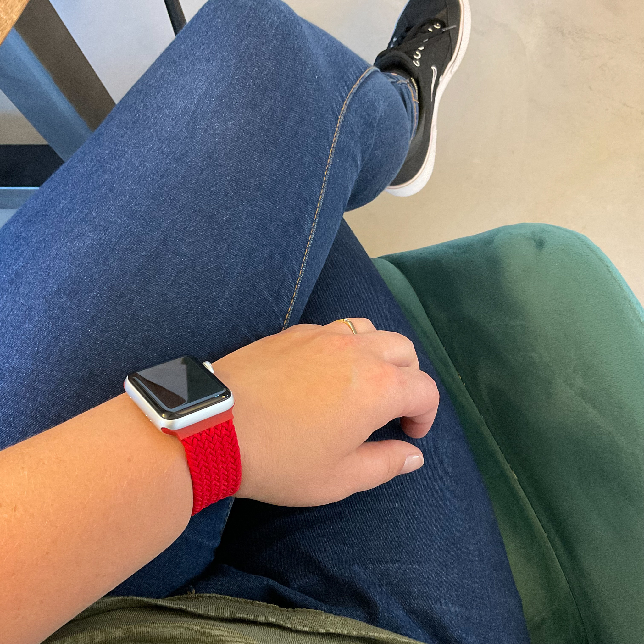 Cinturino Solo intrecciato in nylon per Apple Watch - rosso