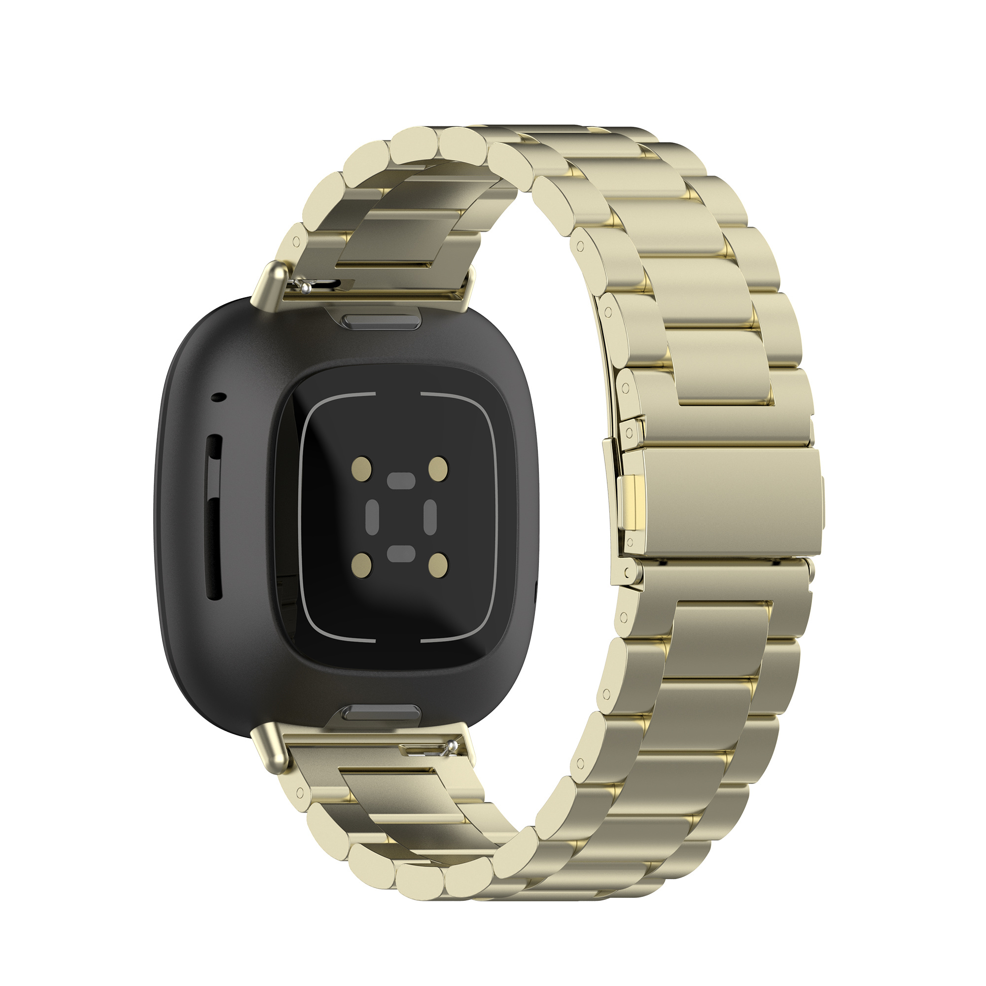 Cinturino a maglie in acciaio con perline per Fitbit Versa 3 / Sense - champagne