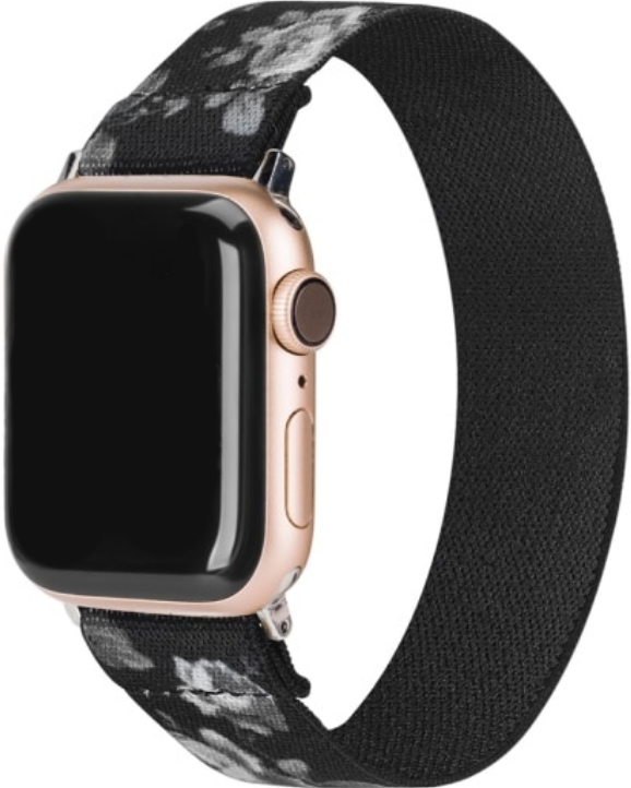 Cinturino in nylon per Apple Watch - fiori neri