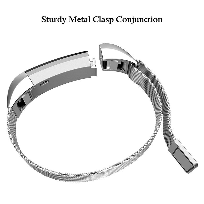 Cinturino loop in maglia milanese per Fitbit Alta - argento