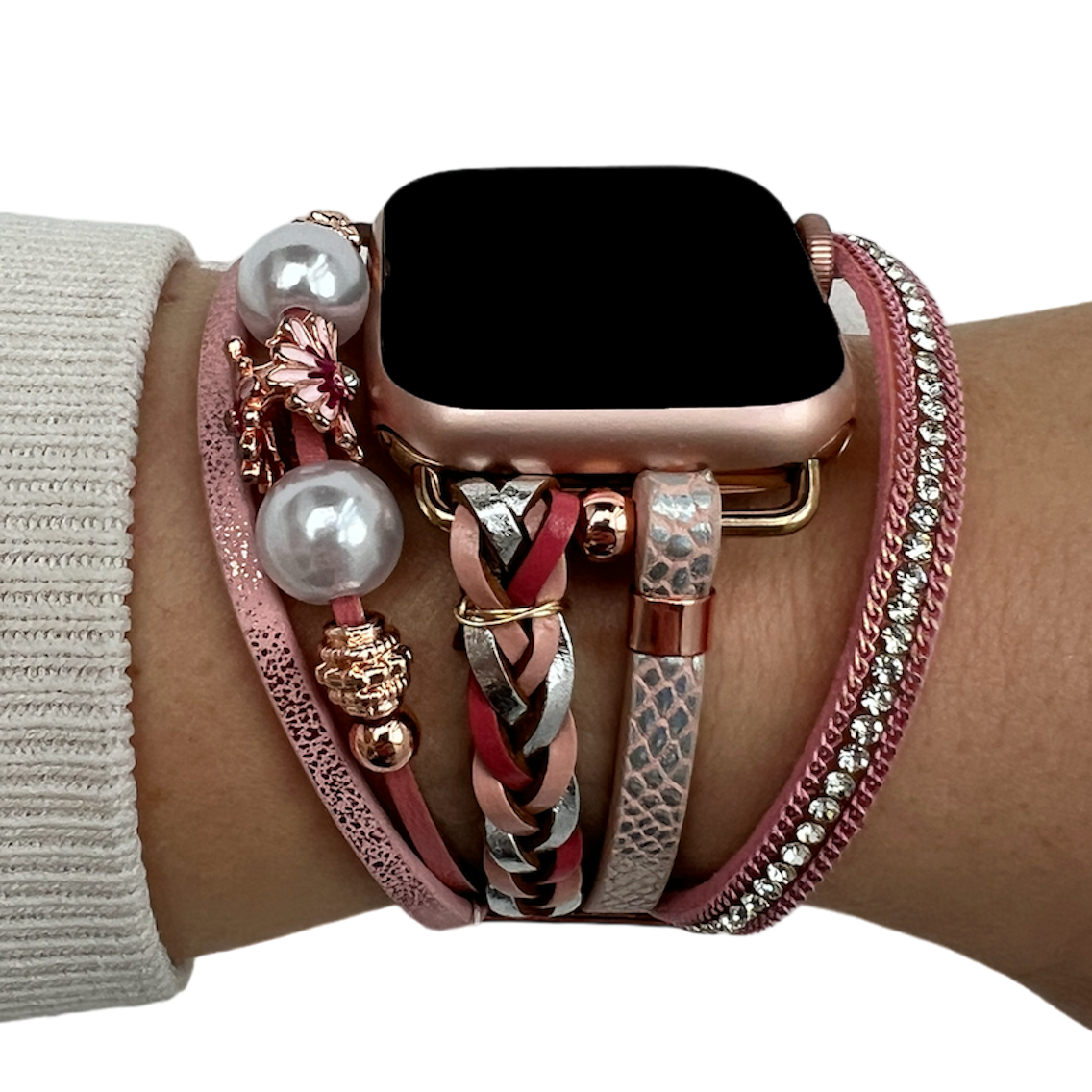 Cinturino gioielli Apple Watch – Liz rosa