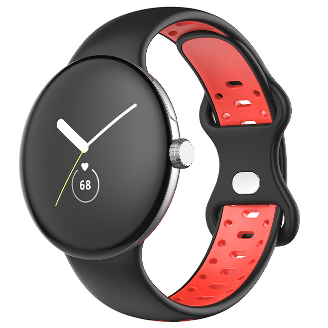 Cinturino doppio sport per Google Pixel Watch - nero rosso