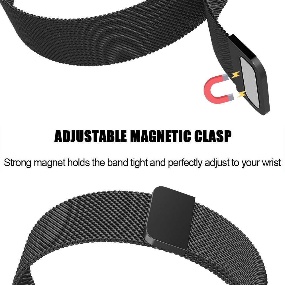 Cinturino loop in maglia milanese per Fitbit Versa - nero