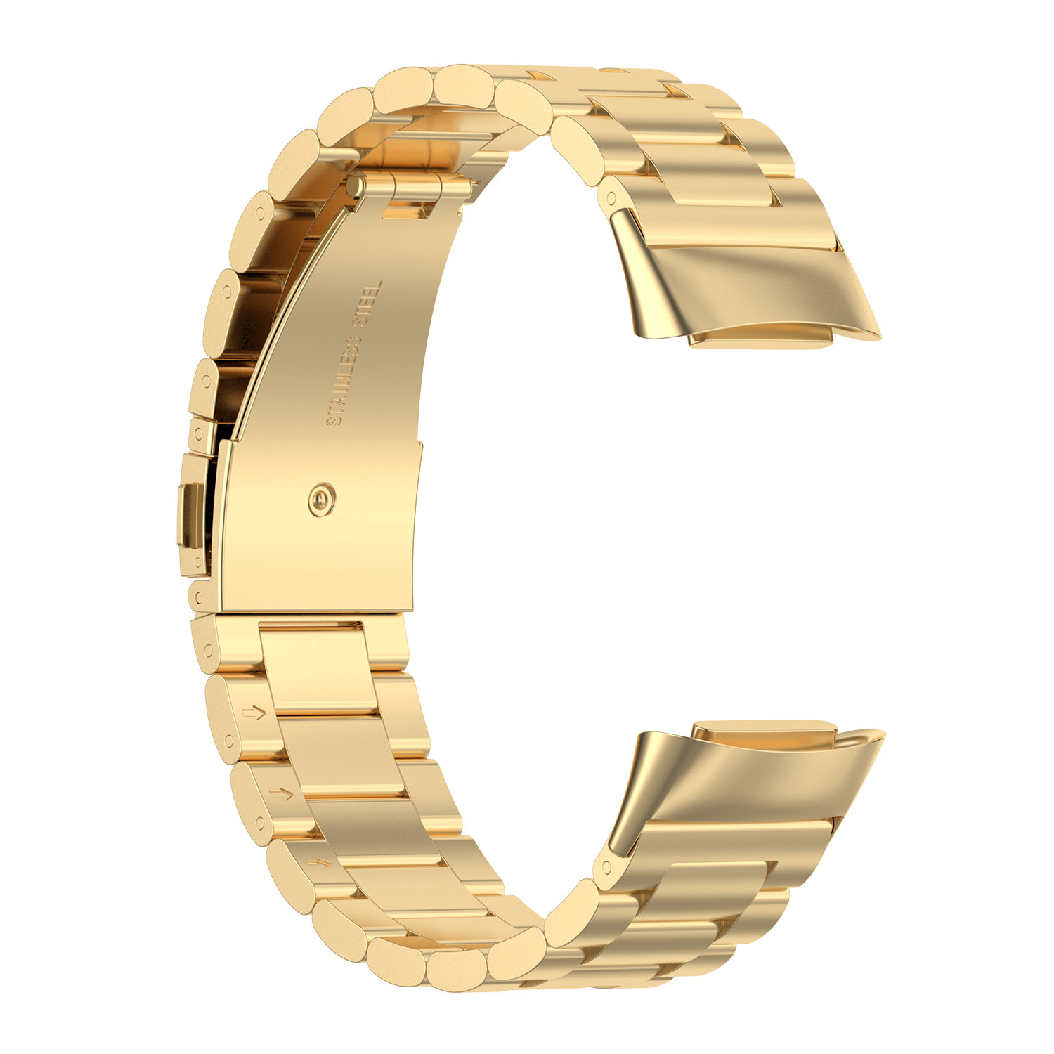 Cinturino a maglie in acciaio con perline per Fitbit Charge 5 - oro