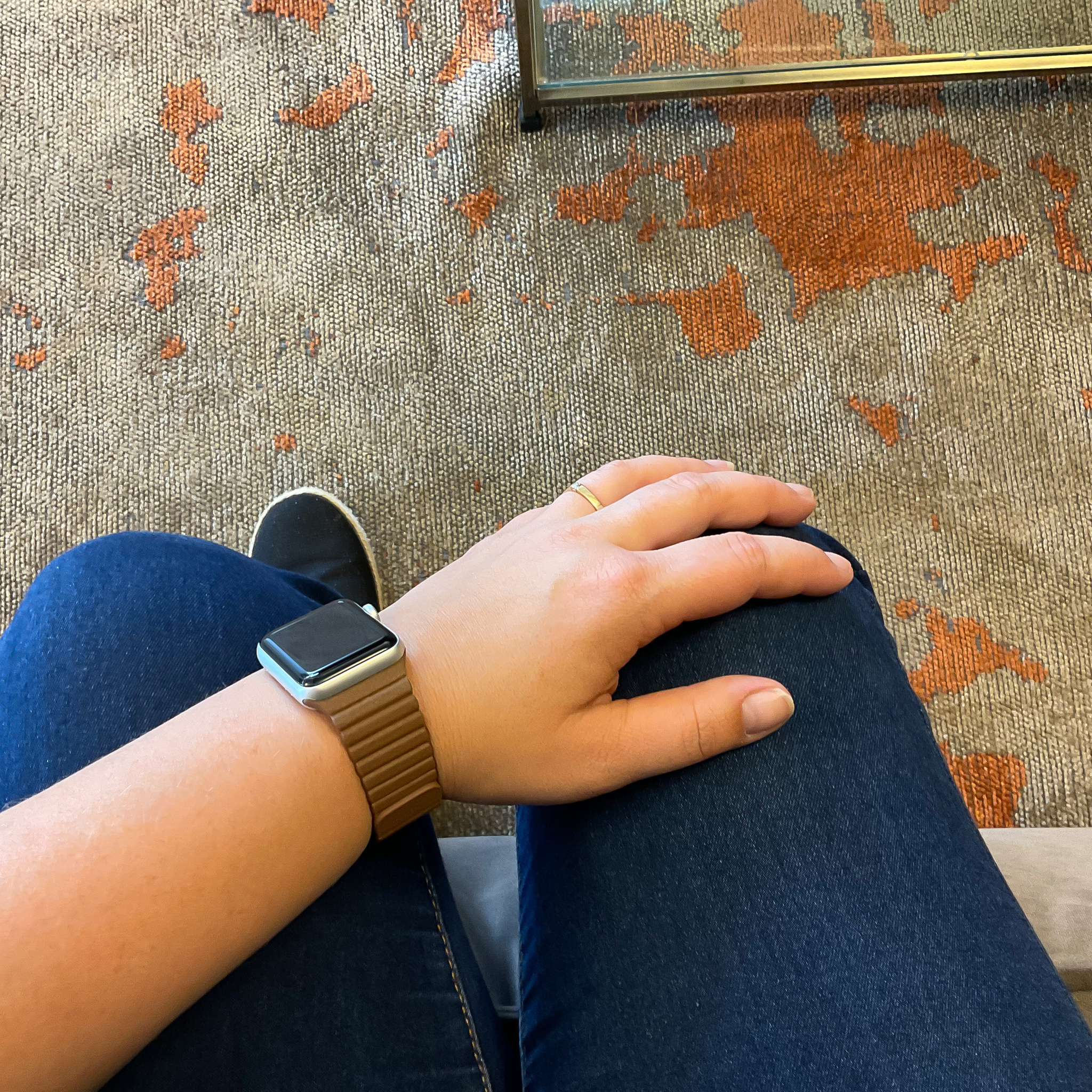 Cinturino a costine in pelle per Apple Watch - marrone