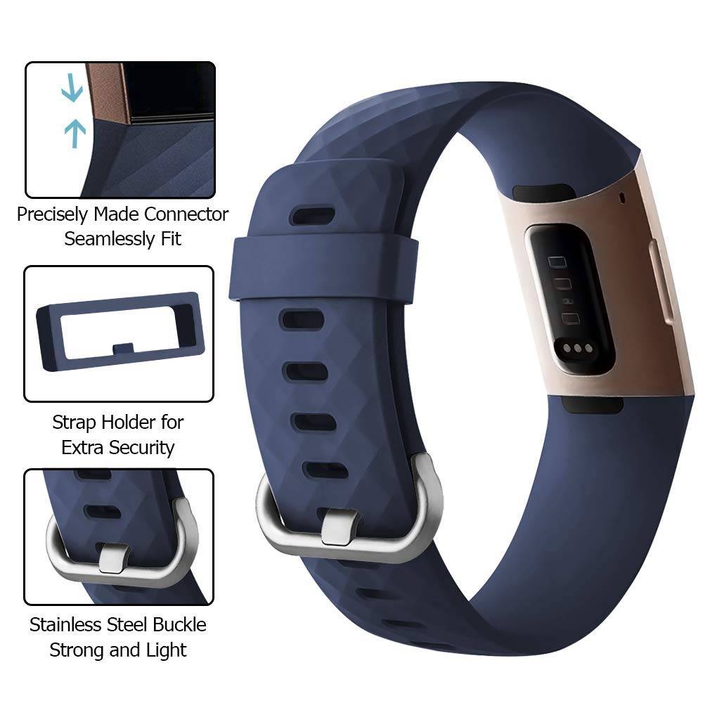 Cinturino sport waffle per Fitbit Charge 3 & 4 - blu scuro