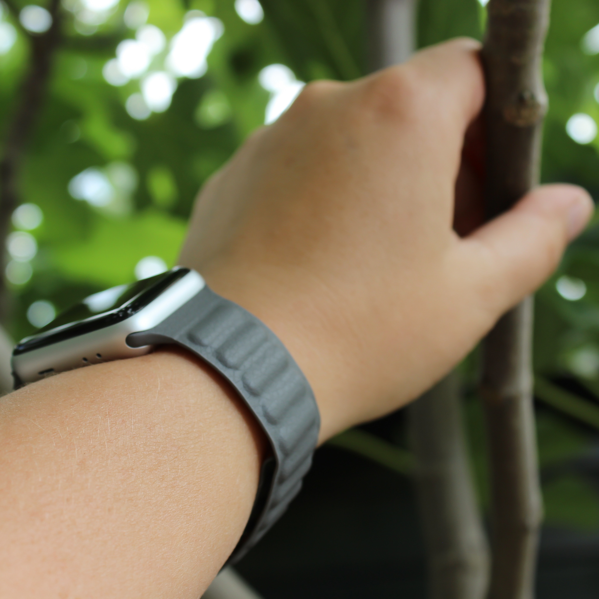Cinturino singolo in pelle per Apple Watch - grigio