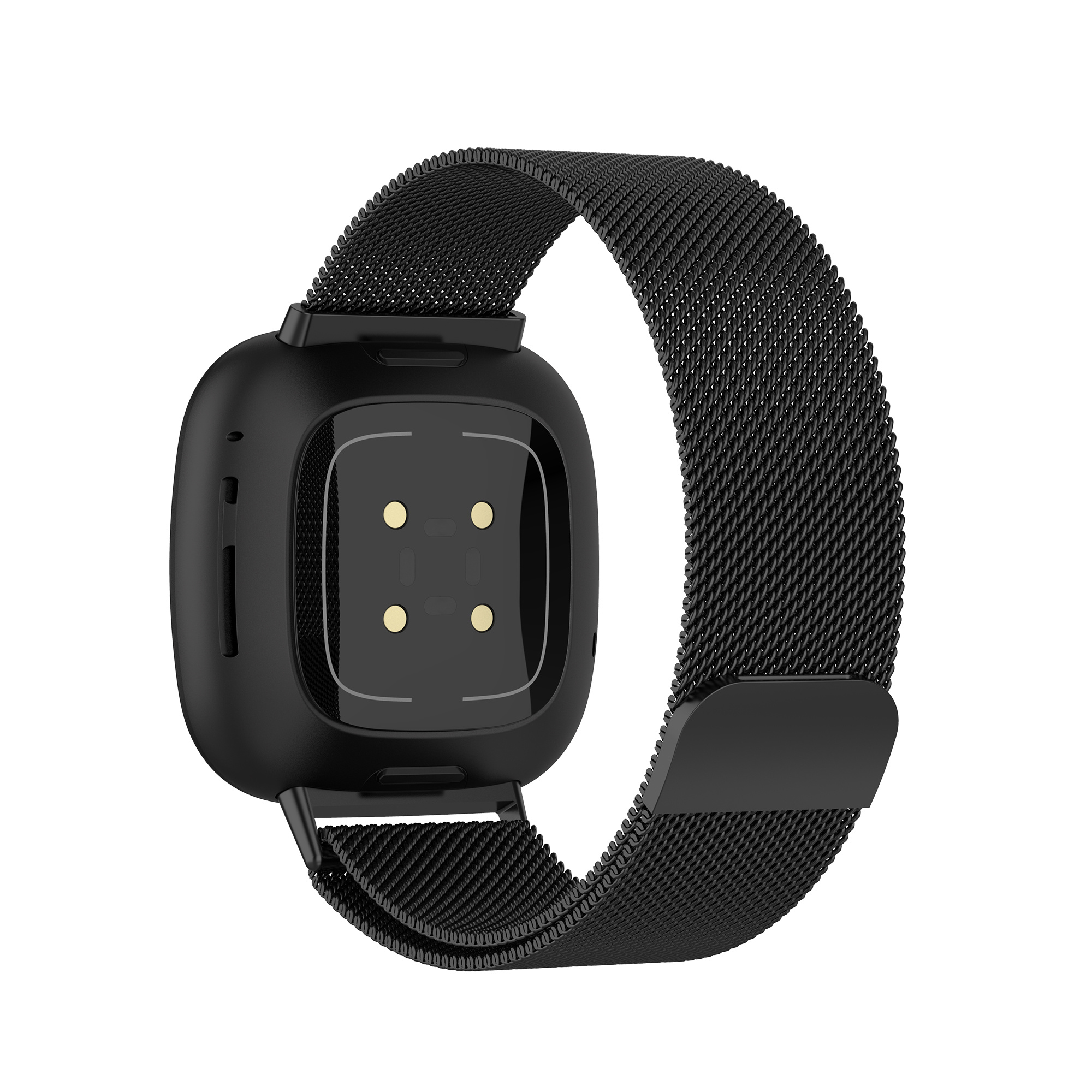 Cinturino loop in maglia milanese per Fitbit Versa 3 / Sense - nero