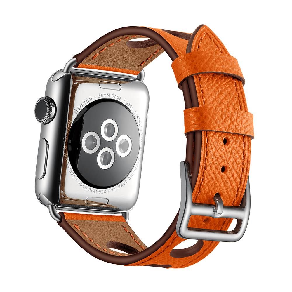 Cinturino hermes in pelle per Apple Watch - arancione