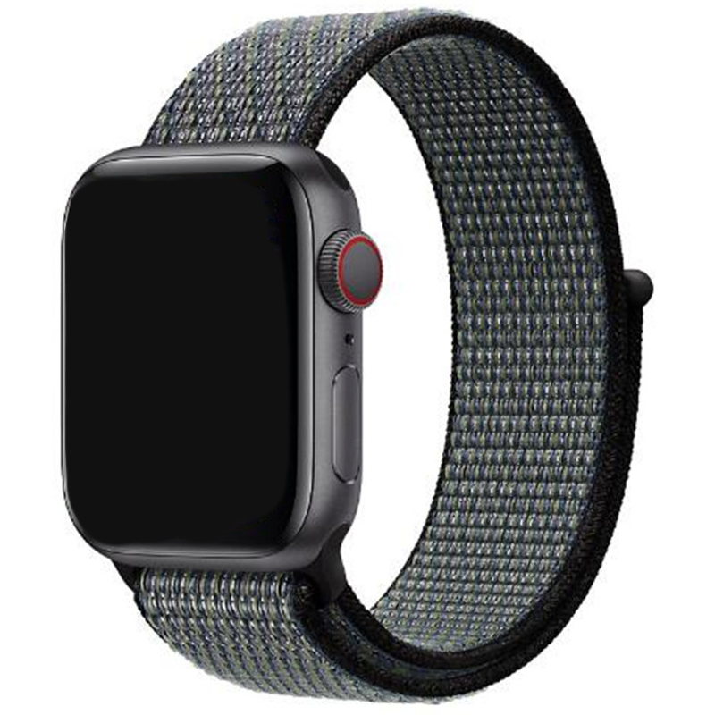 Cinturino nylon sport loop per Apple Watch - World indigo lime blast