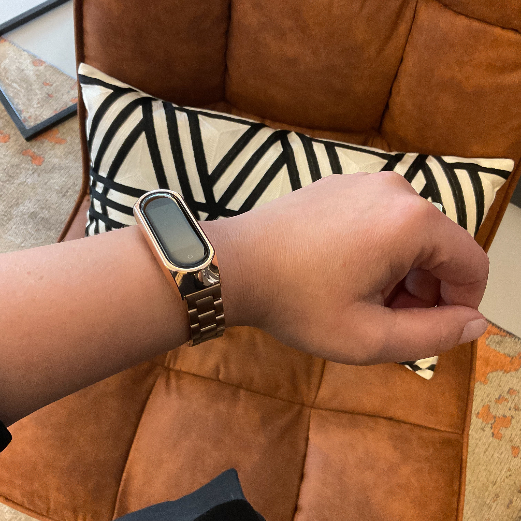 Cinturino a maglie in acciaio con perline per Xiaomi Mi 3/4/5/6 - oro rosa