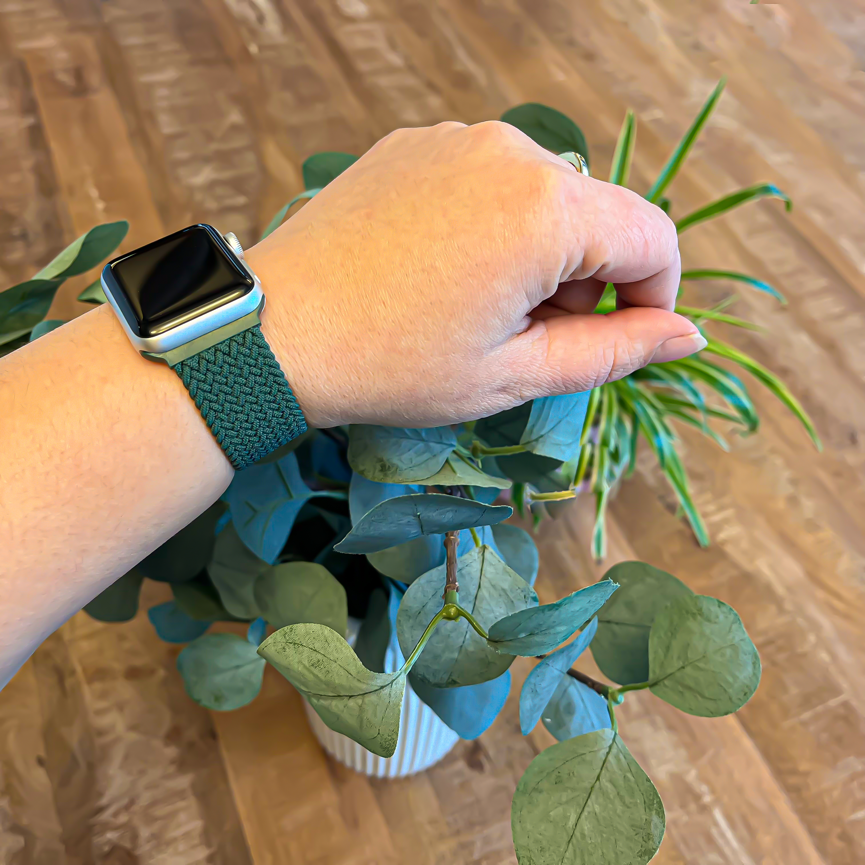 Cinturino Solo intrecciato in nylon per Apple Watch - foresta pluviale