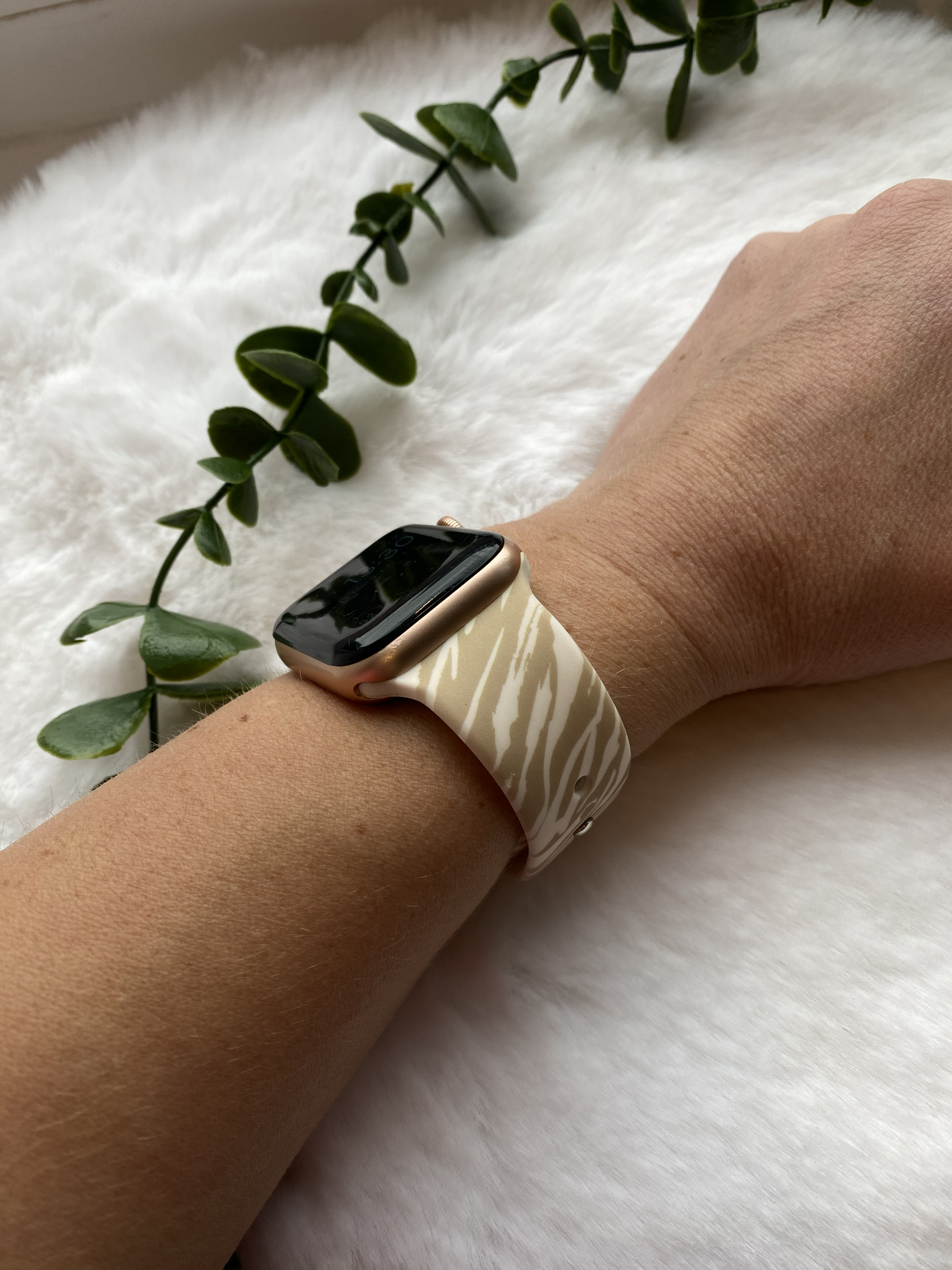 Cinturino sport con stampa per Apple Watch - beige zebrato