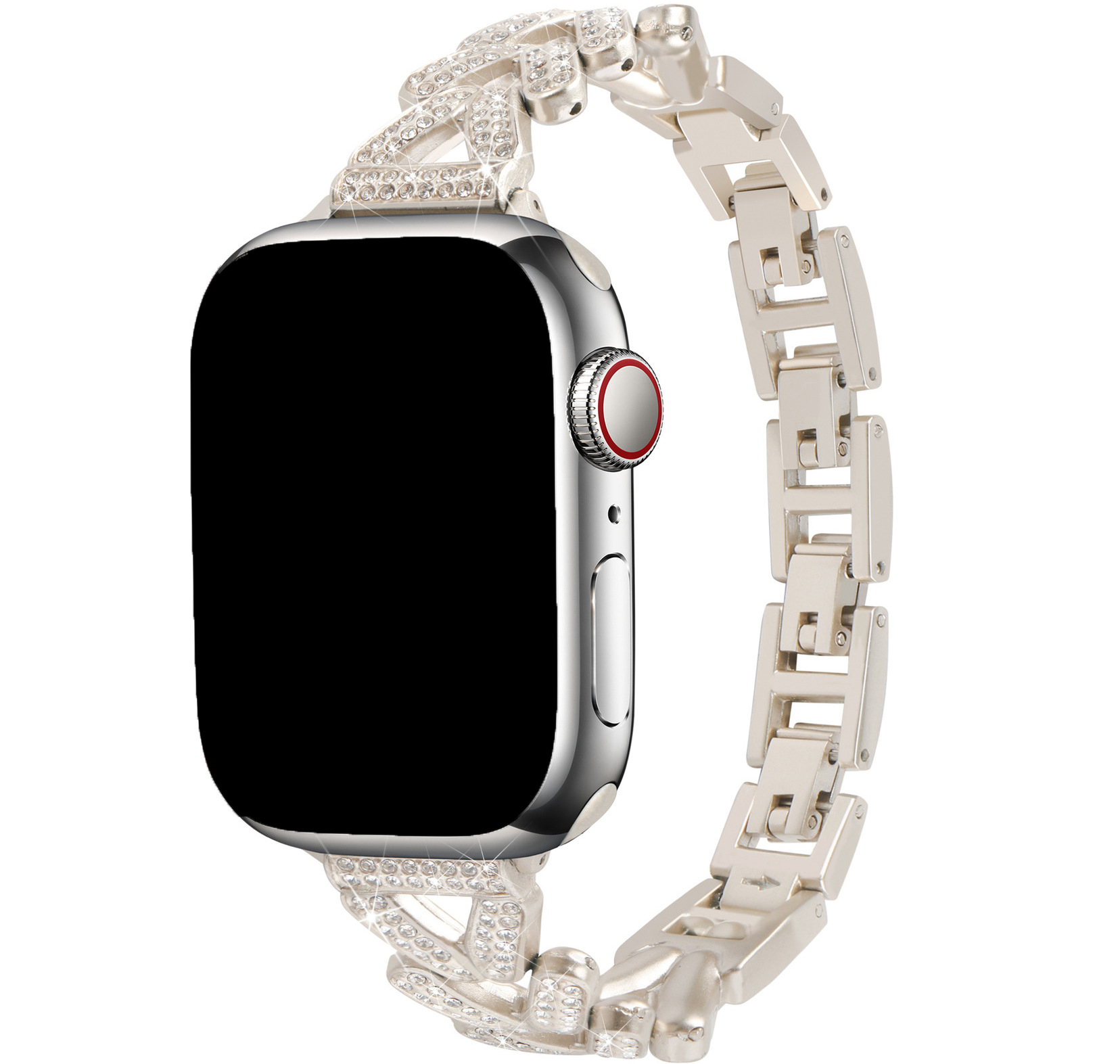 Cinturino a maglie in acciaio a forma di cuore per Apple Watch - Faye galassia