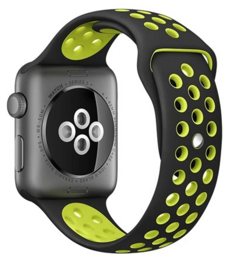 Cinturino doppio sport per Apple Watch - nero giallo