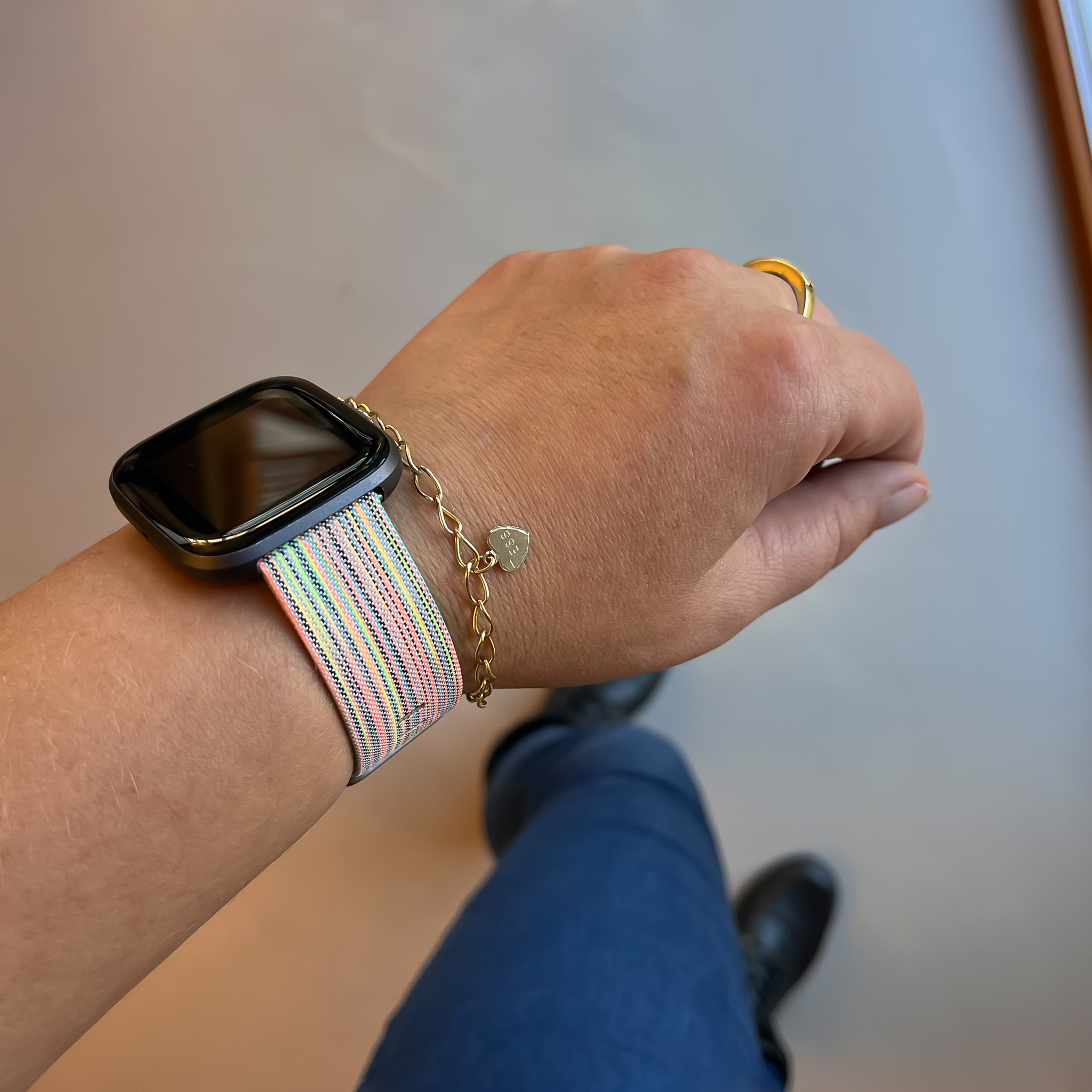 Cinturino con fibbia in nylon per Fitbit Versa - colorata