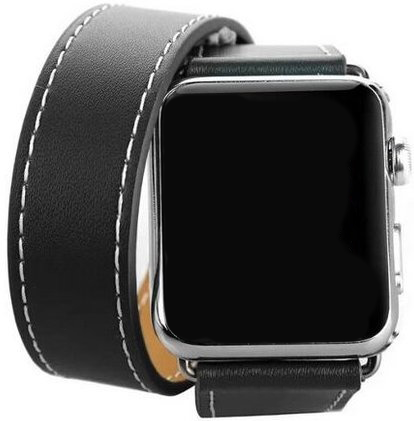 Cinturino ad anello lungo in pelle per Apple Watch - nero