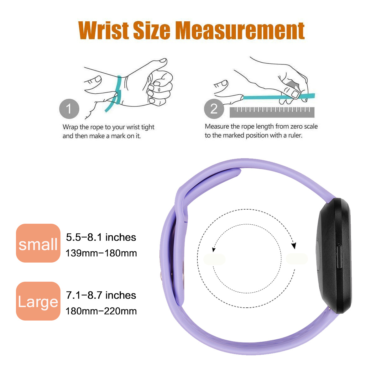 Cinturino sport in silicone per Fitbit Versa - viola chiaro