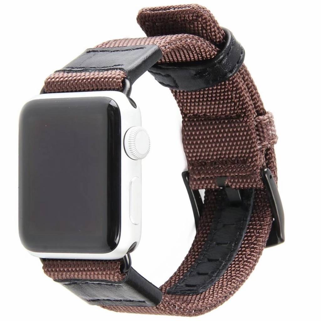 Cinturino militare in nylon per Apple Watch - marrone