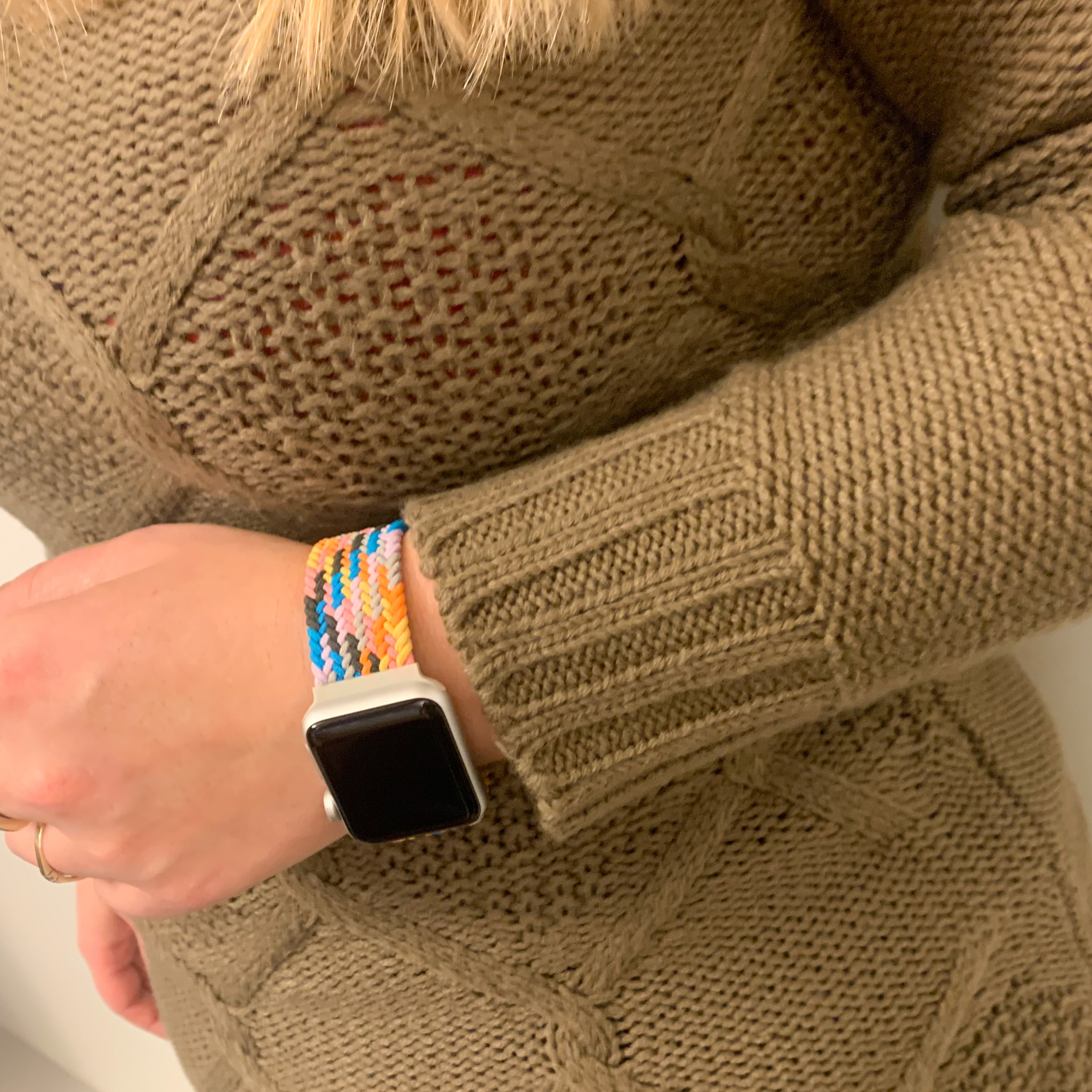 Cinturino Solo intrecciato in nylon per Apple Watch da solo - purple pulse