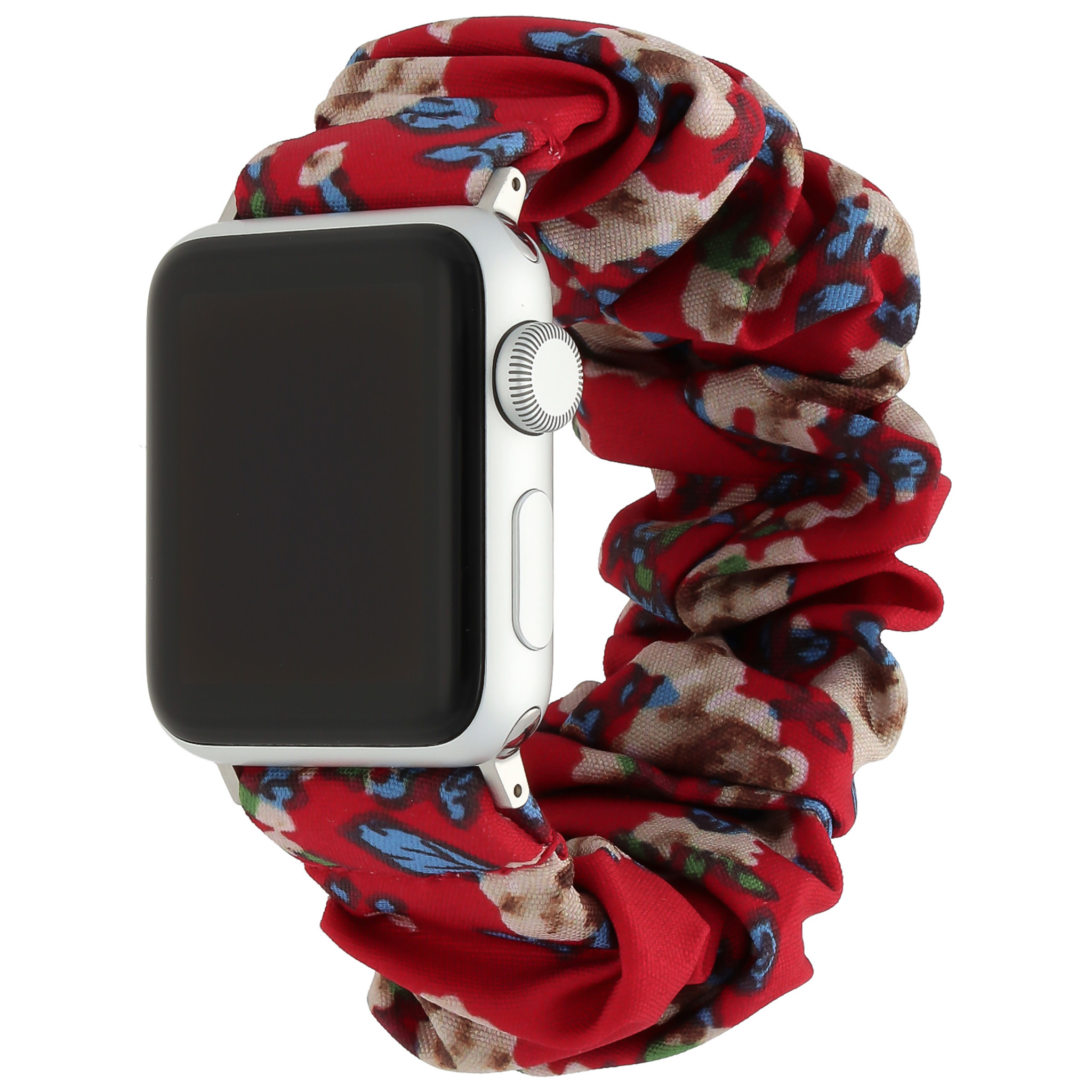 Cinturino elastico in nylon per Apple Watch - rossa con fiori